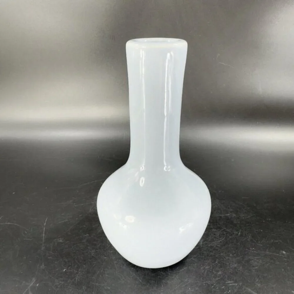 Haeger Pottery Bud Vase Pale Blue‎ Glaze Bottle Shaped Round Bottom Vase Ceramic